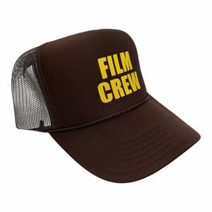 NEW VINTAGE STYLE FILM CREW BROWN YELLOW TRUCKER HAT CAP ADULT SZ